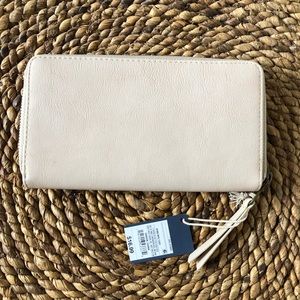 Tan/Blush color zip wallet